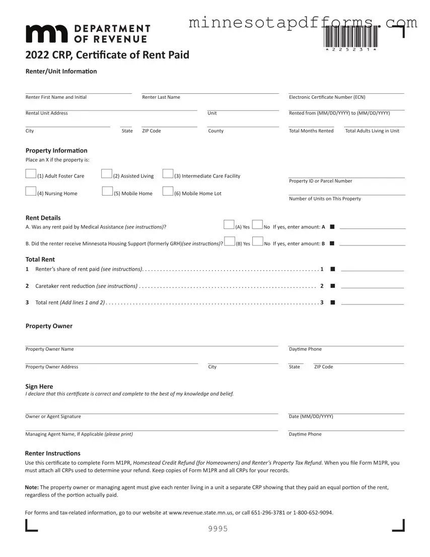 Free Minnesota Crp Template