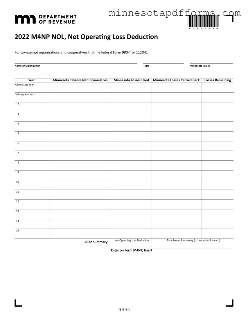 Free Minnesota M4Np Template