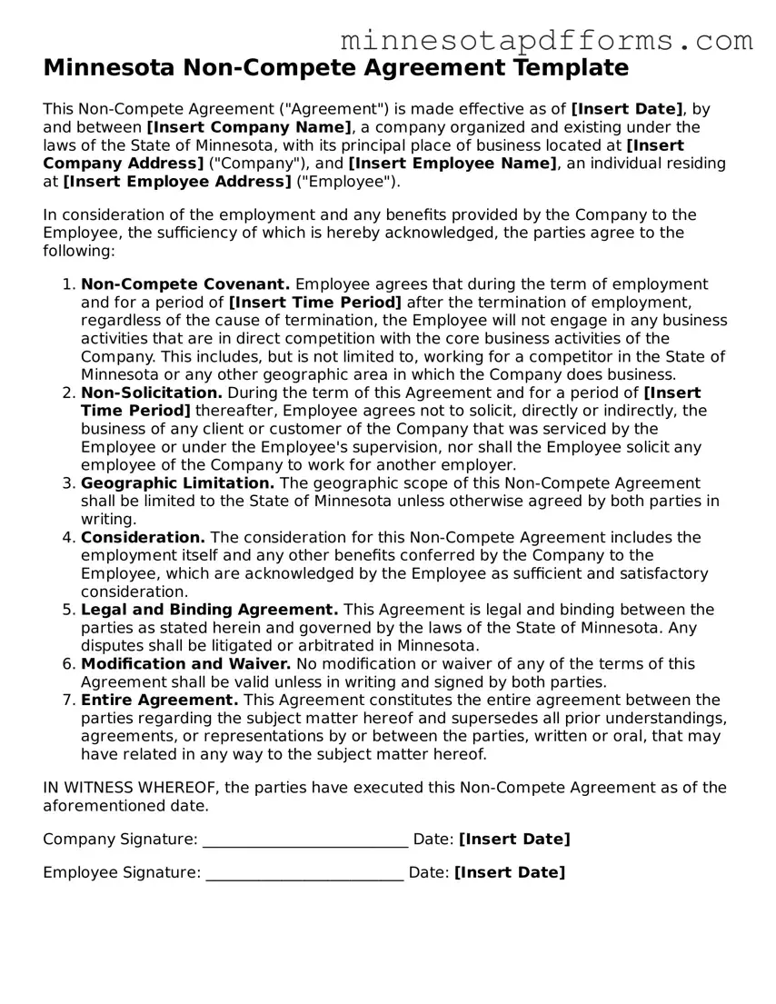  Non-compete Agreement Template for Minnesota