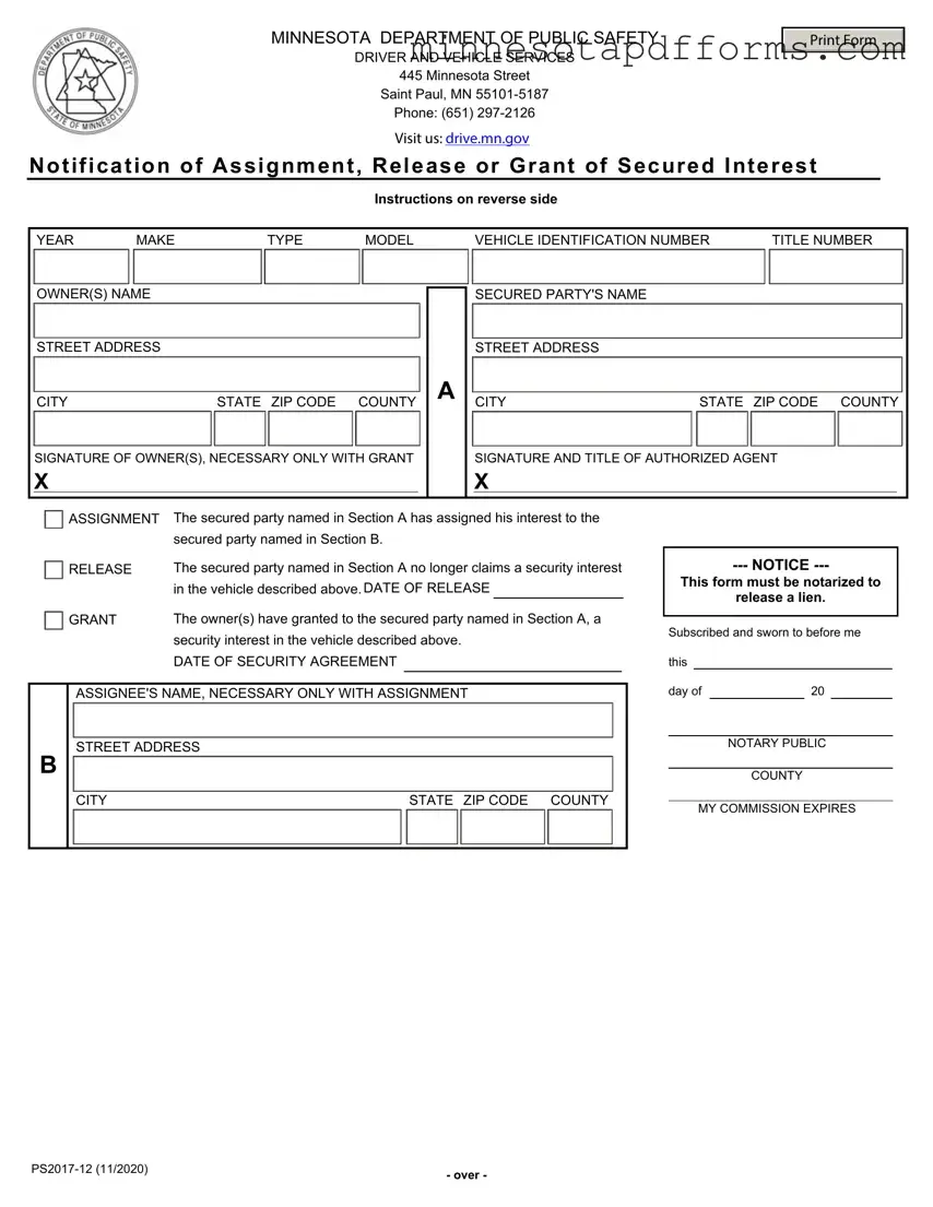 Free Minnesota Notification Of Assignment Template