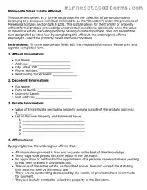  Small Estate Affidavit Template for Minnesota