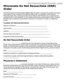  Do Not Resuscitate Order Template for Minnesota