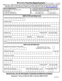 Free Minnesota New Hire Reporting Template